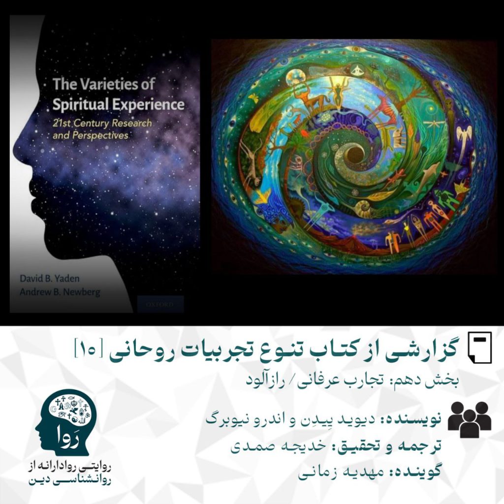 بخش دهم از گزارش کتاب تنوع تجربیات روحانی نوشته دیوید ییدن و اندرو نیوبرگ با ترجمه خدیجه صمدی و گویندگی مهدیه زمانی. مدرسه روا روایتی روادارانه از روانشناسی دین